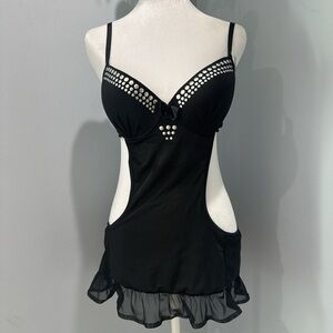 Black Studded lingerie dress